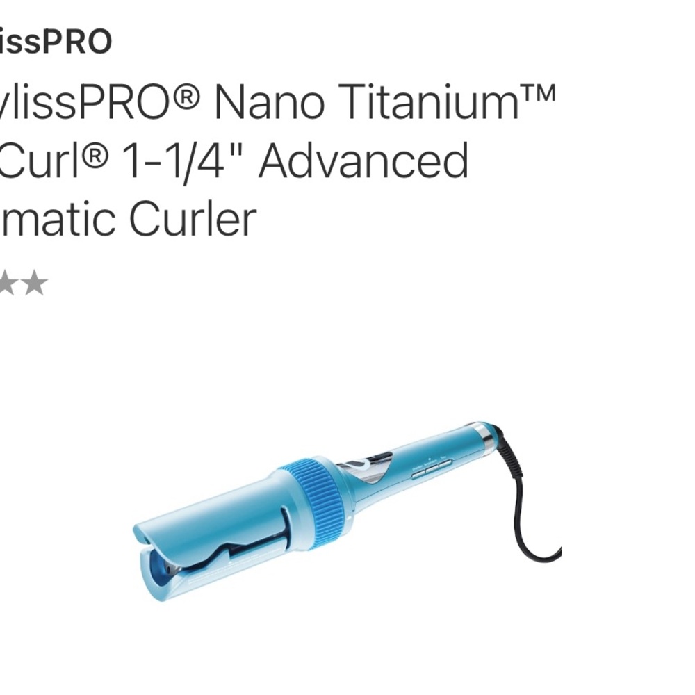 BaBylissPRO Nano Titanium Automatic Curler - Blue